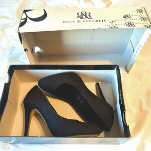 ✨ Rock & Republic Gwen Stiletto Heels | Woman’s 6.5 | Black Faux Suede ✨